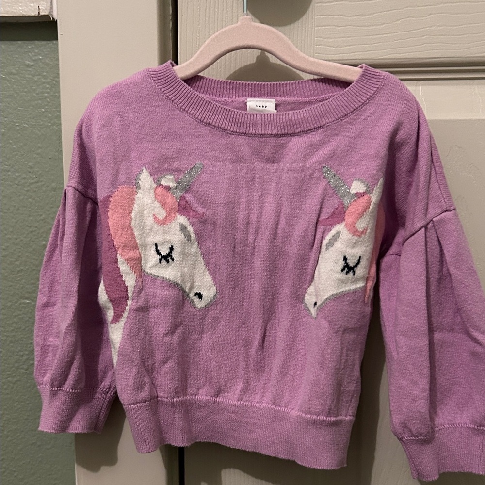 GAP Kids Sweater - Purple Unicorn Design